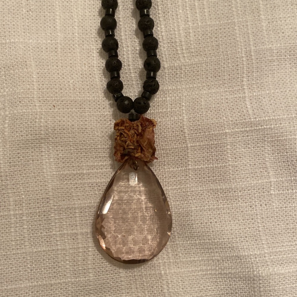 Handmade Meditation Necklace, Dried flower beads also made by me 🫶